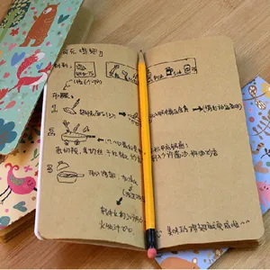 Traveler notebook cute cartoon student diary kraft paper journal portable daily planner book