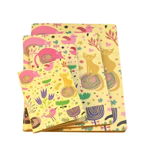 Cute cartoon cat and bird pattern pocket notebook traveler journal set for daily study writing.