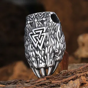 Ανοξείδωτο ατσάλι Βίκινγκ Valknut νύχι μενταγιόν για άνδρες, σκανδιναβικό φυλαχτό κολιέ.