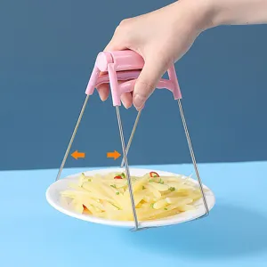 Anti-scald bowl gripper kitchen plate clamp stainless steel anti-slip tool for hot dishes