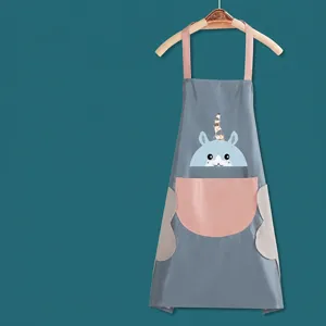 Waterproof kitchen apron with large pockets and towel sides, stylish and practical for cooking.