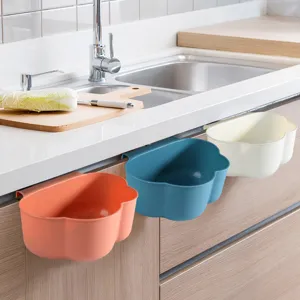 Poubelle Suspendue de Cuisine Domestique Bac à Déchets Porte de Placard Panier de Rangement en Plastique Style Nuage Organisateur