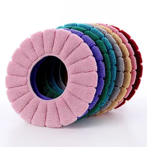 Thickened warm toilet seat cover plush soft universal washable bathroom toilet mat cushion