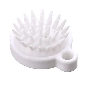 Brosse de massage du cuir chevelu en silicone blanche shampooing peigne de nettoyage profond