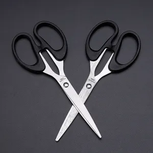 Stainless steel scissors for office home use, sharp cutting tool for paper crafts.
