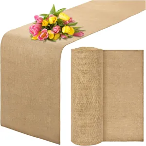 Natuurlijke Jute Tafelloper Vintage Jute Stof Tafelkleed Voor Huwelijksfeest Huis Keuken Eettafel Decoratie