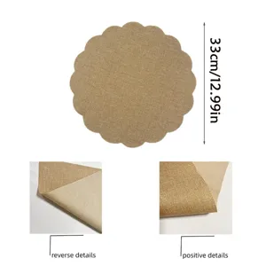 Natürliche Jute runde Tischset Detailansicht mit 33cm Größe und Stoffstruktur für Esszimmertisch.