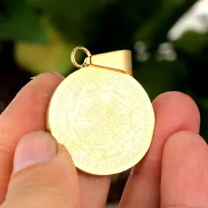 Roestvrijstalen zeven aartsengelen zegel hanger ketting, occulte talisman sieraden voor heren dames.