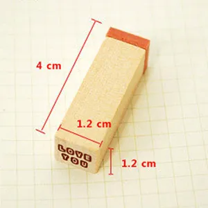 Mini wooden rubber stamp for DIY planner diary crafts, cute wooden stamp with love text