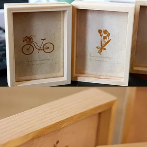 Cadre photo en bois massif naturel affichage de bureau cadre photo en bois 3 pouces