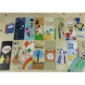 Cute cartoon illustration bookmarks set creative stationery for reading and office use