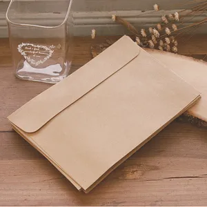 Buste in carta kraft marrone design retro vuoto imballaggio per cartoline set