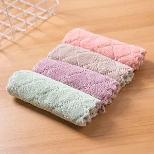 Double-sided absorbent kitchen cleaning cloth detail, soft microfiber dish towel