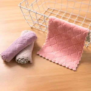 Kitchen cleaning dish cloth, double-sided absorbent microfiber towel for table and home use.