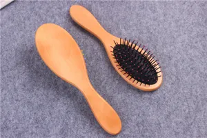 Wooden hair cushion massage brush anti-static long hair styling large paddle hair brush daily.