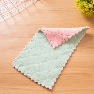 Detail shot of a double-sided absorbent kitchen dishcloth with diamond pattern texture.
