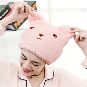Cartoon Animal Cotton Dry Hair Cap Adult Thickened Absorbent Hair Drying Towel Quick Drying Shower Cap