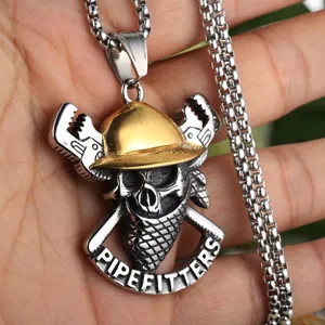 Men's Retro Punk Stainless Steel Pirate Skull Pendant Only Without Chain Vintage Gothic Biker Jewelry