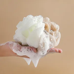 Großer zweifarbiger Duschschwamm Badeschwamm Duschblume weiches Netz für Körperreinigung