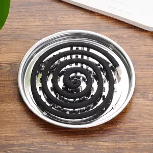 Stainless steel mosquito coil holder metal tray anti-scald jagged ash catcher for home use