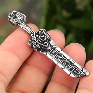 Punk Retro Stainless Steel Broken Sword Pendant Necklace For Men Cool Knight Dagger Charm Jewelry Gift