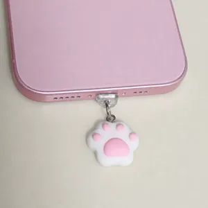 Cute cat paw phone charm resin charm tether tab for smartphones detail view accessory