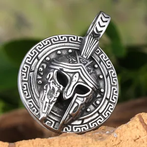 Edelstahl Spartaner Krieger Helm Anhänger Halskette für Herren, Vintage Biker Schmuck Geschenk.