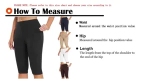 Women pocket yoga shorts size guide and measuring instructions for fitness workout activewear.