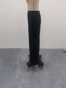 Black long skirt high waist solid color slim fit autumn winter women apparel detail view