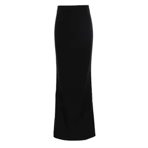 Classic black maxi skirt for women featuring a high waist and stylish bodycon fit detail.