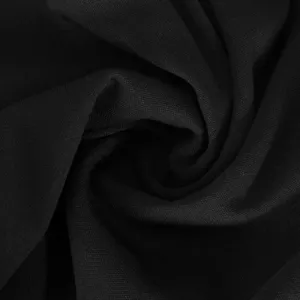 Black yoga pants fabric detail, premium micro-elastic stretchy material close up view.