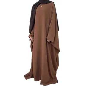 Casual batwing sleeve solid color loose maxi dress for women fashion apparel daily wear.