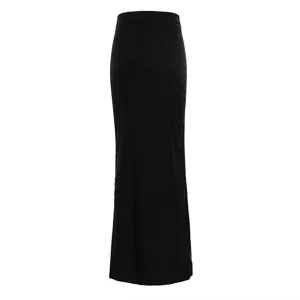 Women solid color high waist maxi bodycon skirt casual elegant long black skirt