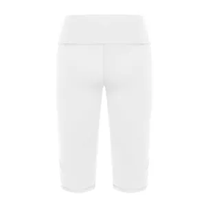 Women white high waist capri yoga pants summer fitness stretch leggings casual activewear.