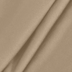 Close-up detail of smooth khaki stretch fabric texture for women fitness leggings casual wear.