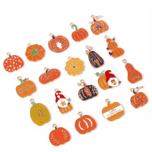 Thanksgiving autumn pumpkin alloy enamel charms for DIY jewelry making and craft pack