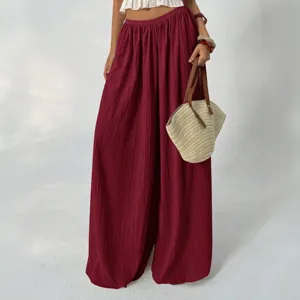 French pleated wide leg pants for women high waist loose casual trousers daily wear