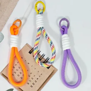 Braided phone strap keychain colorful wrist lanyard mobile phone hanging rope accessories