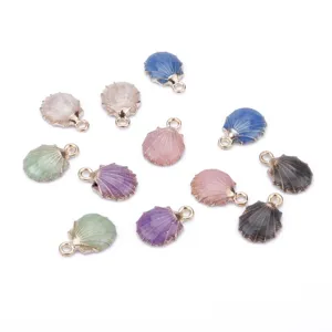 DIY Aleación Gota de Aceite Concha Abalorios Perlado Gran Concha Colgantes Para Pendiente Fabricación de Joyas Accesorios Manualidades
