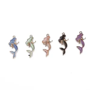 Mermaid alloy pendants DIY jewelry accessories charms for earrings necklaces crafts