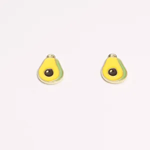 DIY enamel avocado alloy charms, cute cartoon fruit pendant jewelry making accessories.