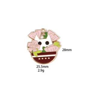 Detailed shot of cute cat in pot metal pendant accessory, precise size and weight view.