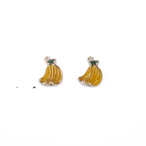 DIY Enamel Banana Pendants Cute Fruit Charms Metal Jewelry Making Craft Accessories Set