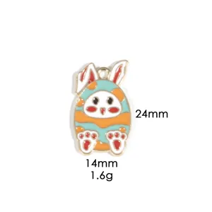 Oesterhase Eier Metall Anhänger Emailliert DIY Schmuck Zubehör Dekorationsaccessoire