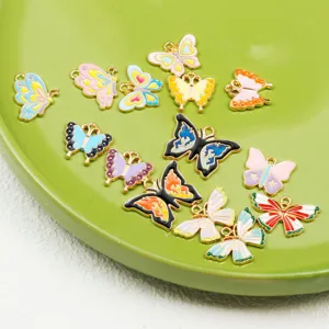 DIY coloré alliage papillon charms pendentifs pour colliers faits a main bracelets bijoux