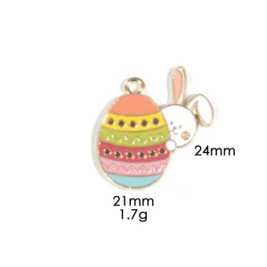 Osterhase Ei Zinklegierung Emaillierte Anhänger für Halskette Schmuck Basteln Zubehör