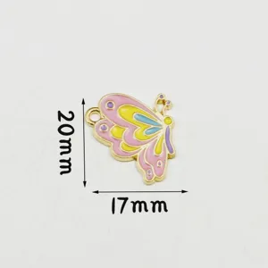 DIY papillon coloré alliage émail pendentif charm pour collier bracelet fabrication de bijoux.