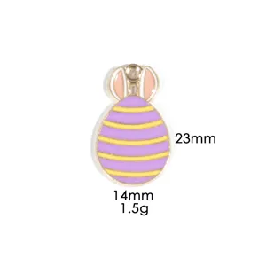Osterhase Ei Emaillierter Anhänger Metall Charms für DIY Schmuckherstellung Halskette Zubehör