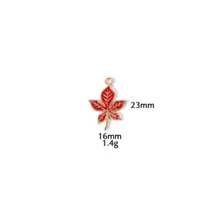 Detail rode esdoornblad hanger, zinklegering DIY sieraden accessoire voor ketting 23mm