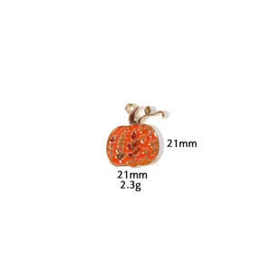 Thanksgiving pumpkin enamel charm pendant DIY jewelry craft zinc alloy accessory item
